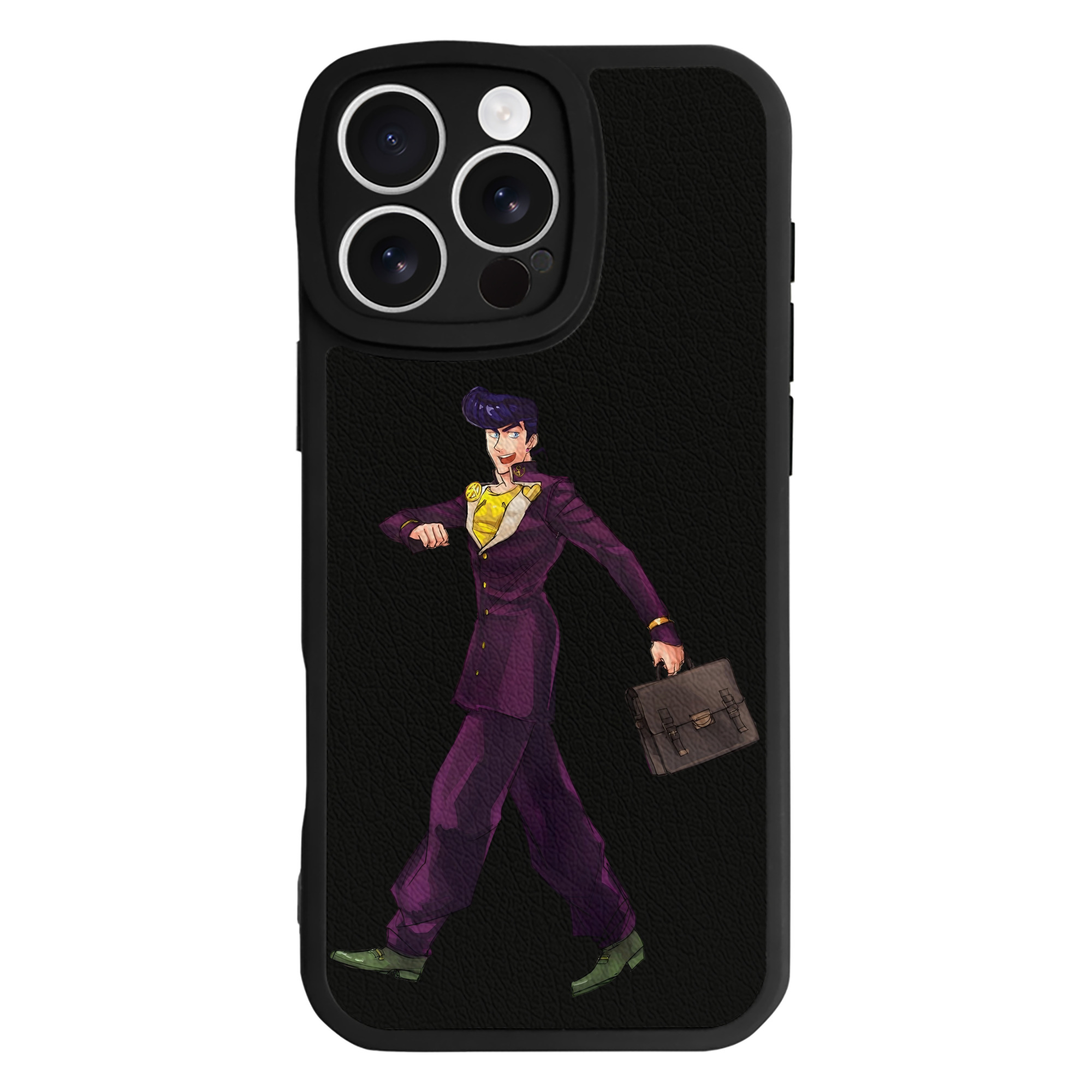 （画像用） ジョジョの奇妙な冒険 ひがしかた じょうすけ JoJo's Bizarre Adventure Higashikata Josuke 【iPhone 16シリーズ対応】シリコンスマホケース（レザー調） 材質：シリコン